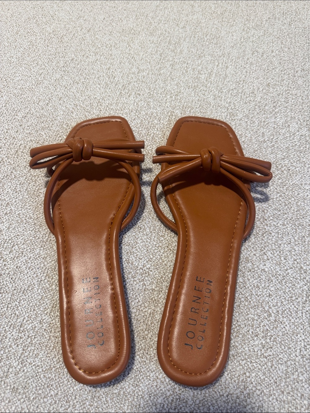 Journee Collection Brown Knot Slide Sandals